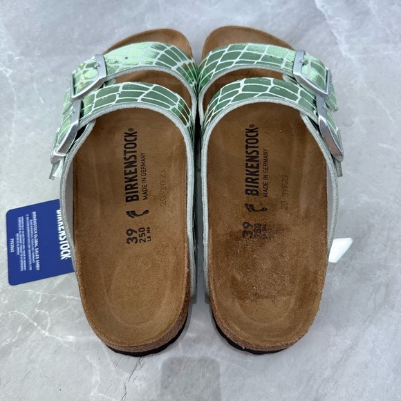Women’s Birkenstock Arizona Gator Gleam Mineral Two-Strap Sandal Size 39 / 8-8.5 - Picture 5 of 14